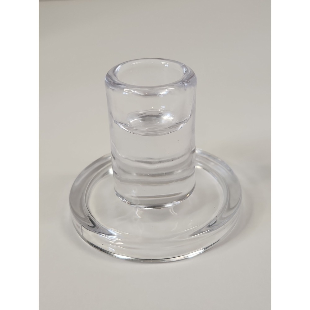 Nuptio 20pc Glass Taper Candle Holders Bulk Clear Wedding Centerpiece Opened Box